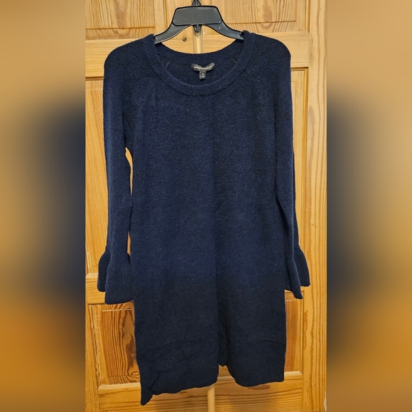 Banana Republic Dark Blue/Blk Bell Sleeve Sweater Dress Size Medium - Picture 1 of 4
